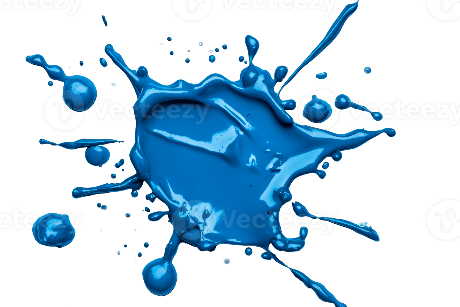 Dynamic blue paint splash on transparent background for design png