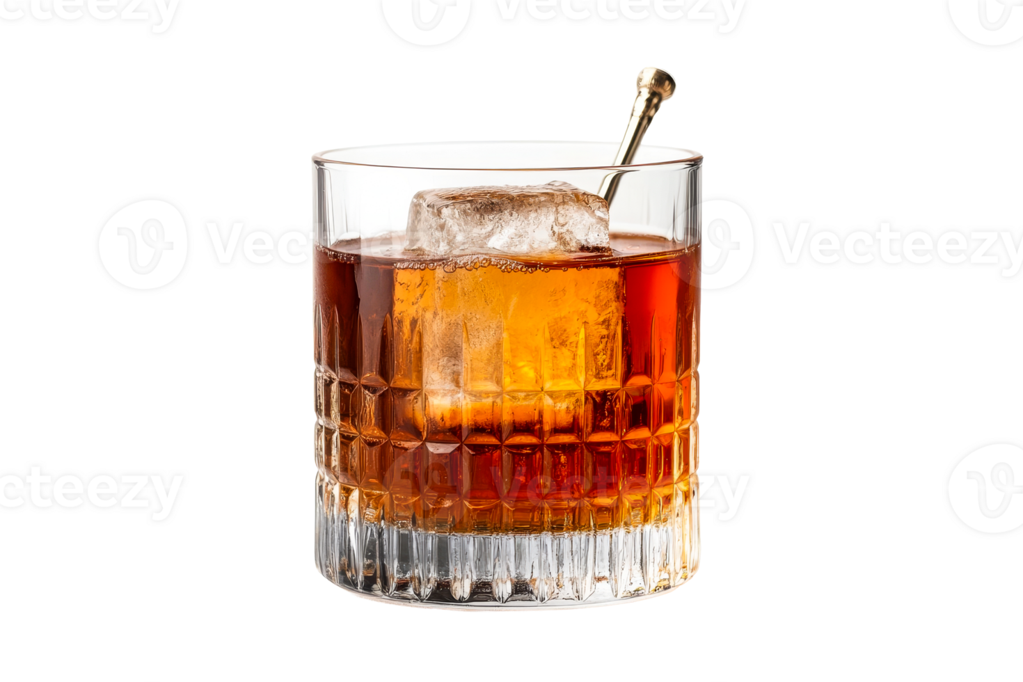 Classic cocktail served in a crystal glass with ice png