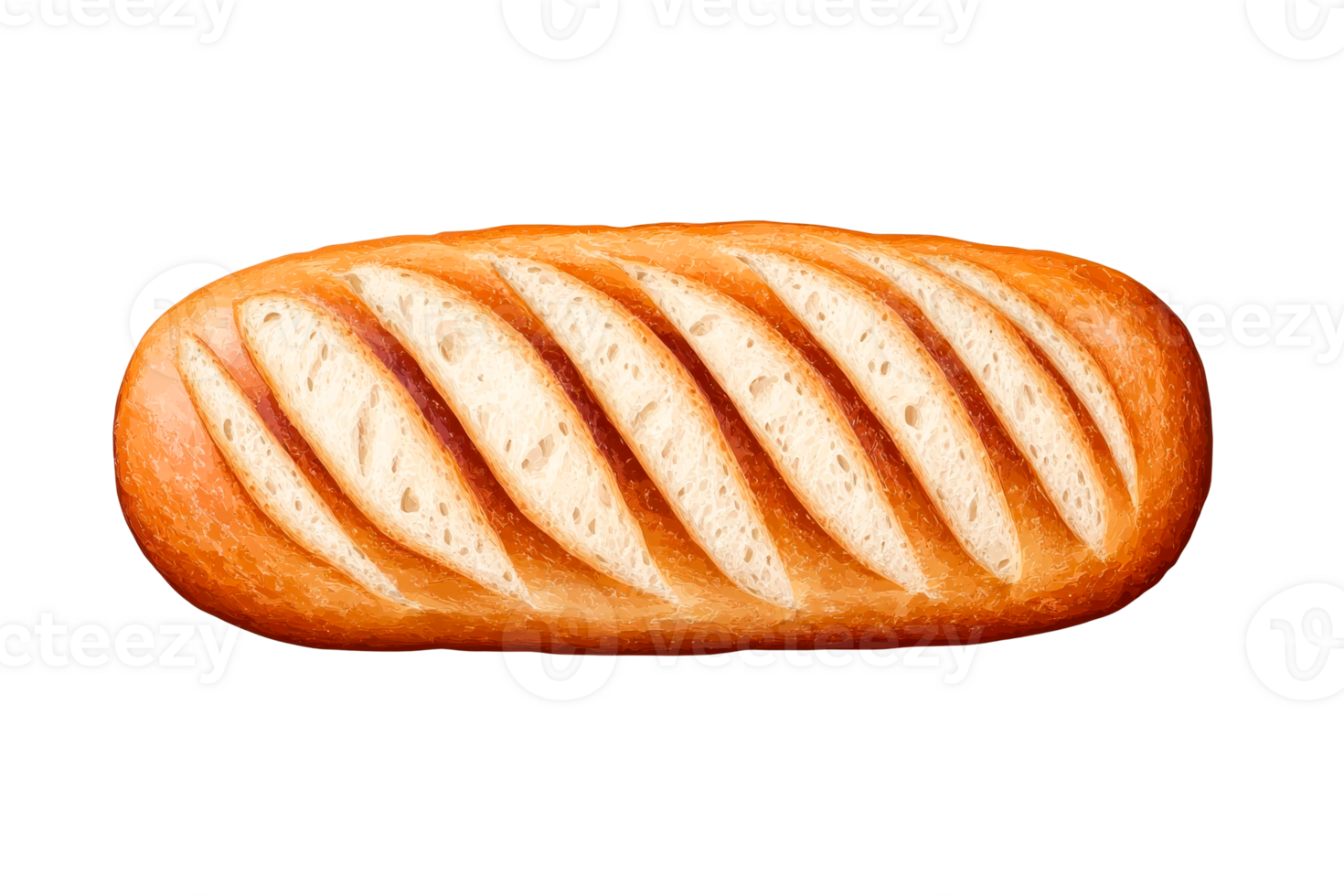 Freshly baked bread on transparent background ready for display png