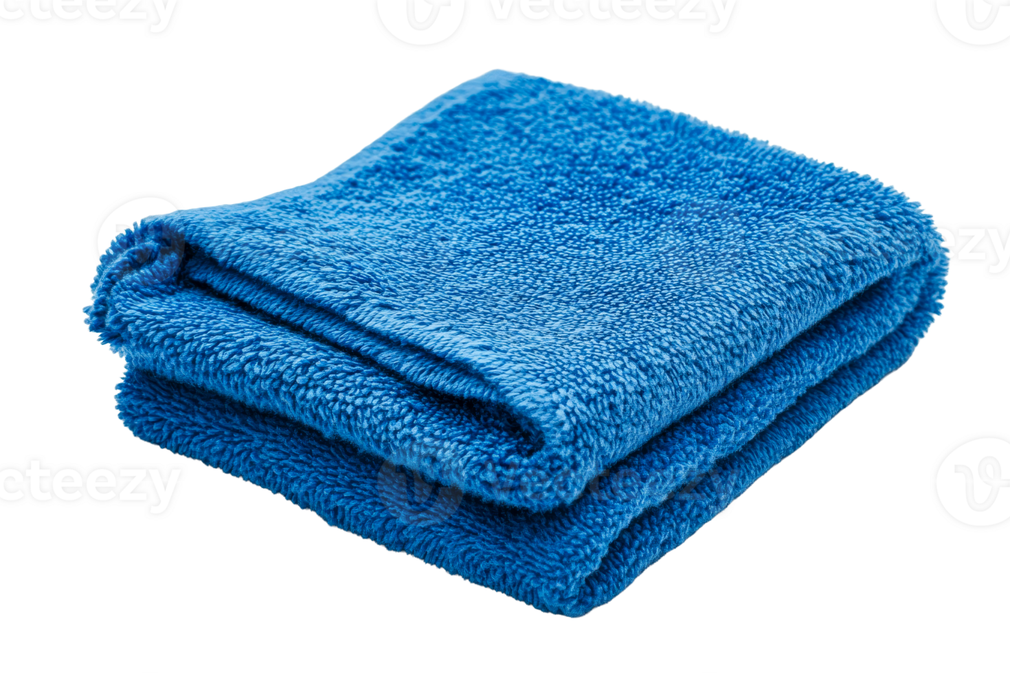 Soft blue towel folded neatly on a transparent background png