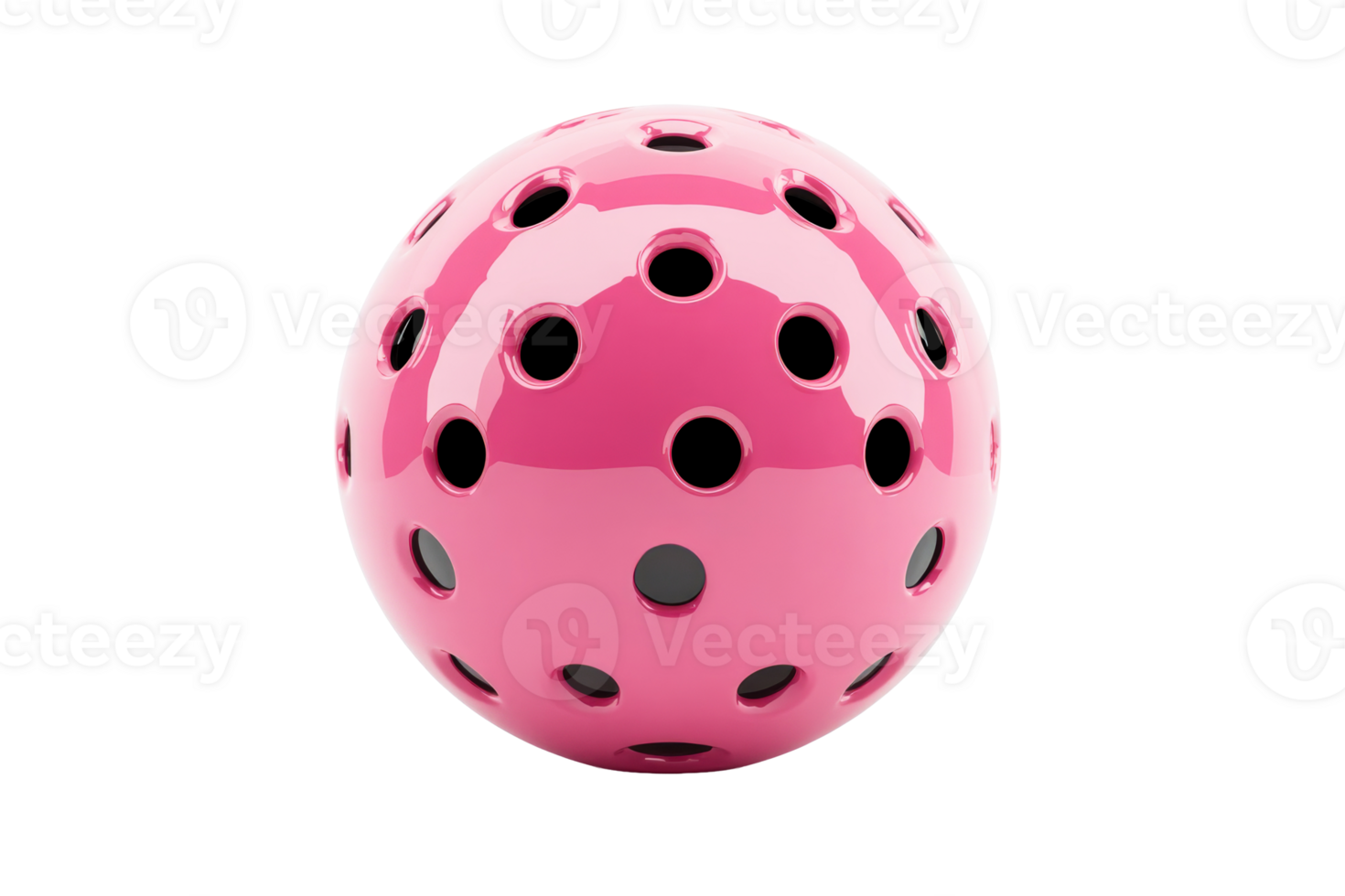 Bright pink sports ball with holes for indoor games and activities png