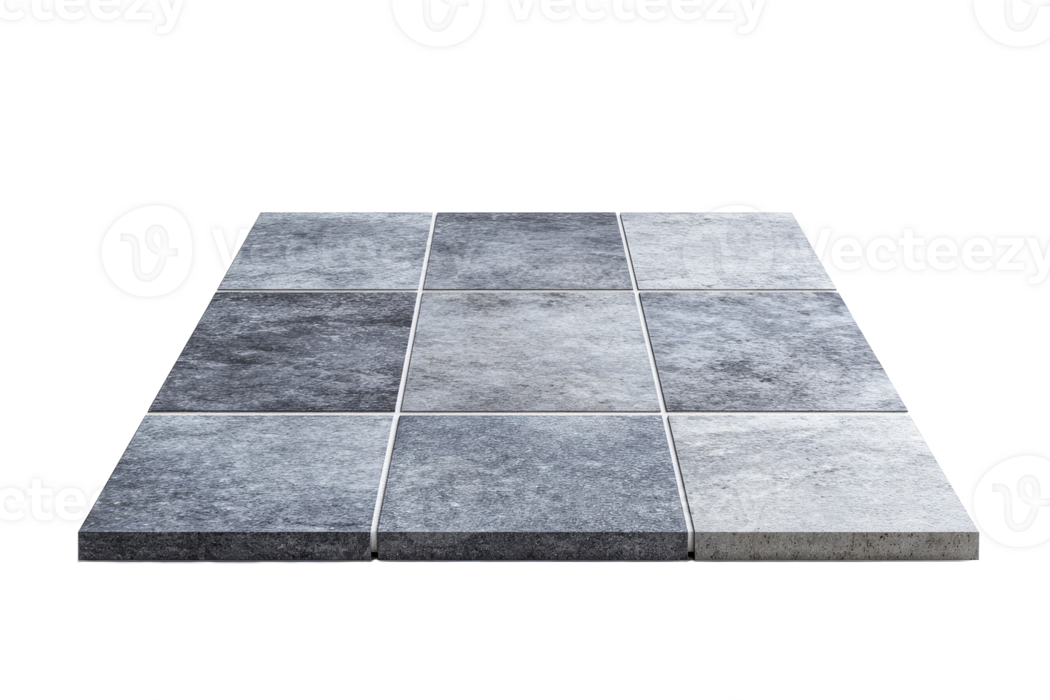 Gray textured tiles in a grid on a transparent background png
