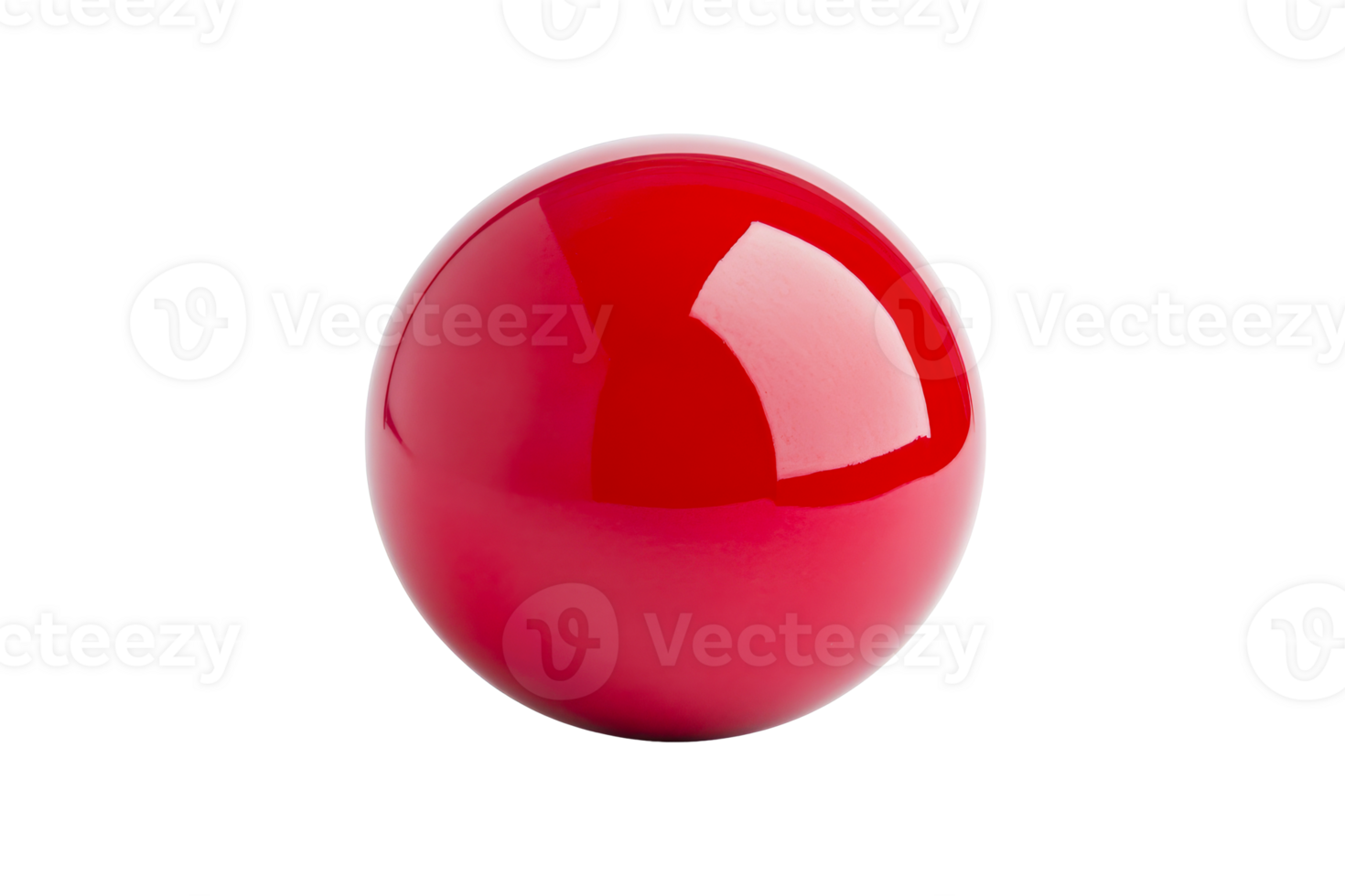 Shiny red sphere with a smooth surface and transparent background png
