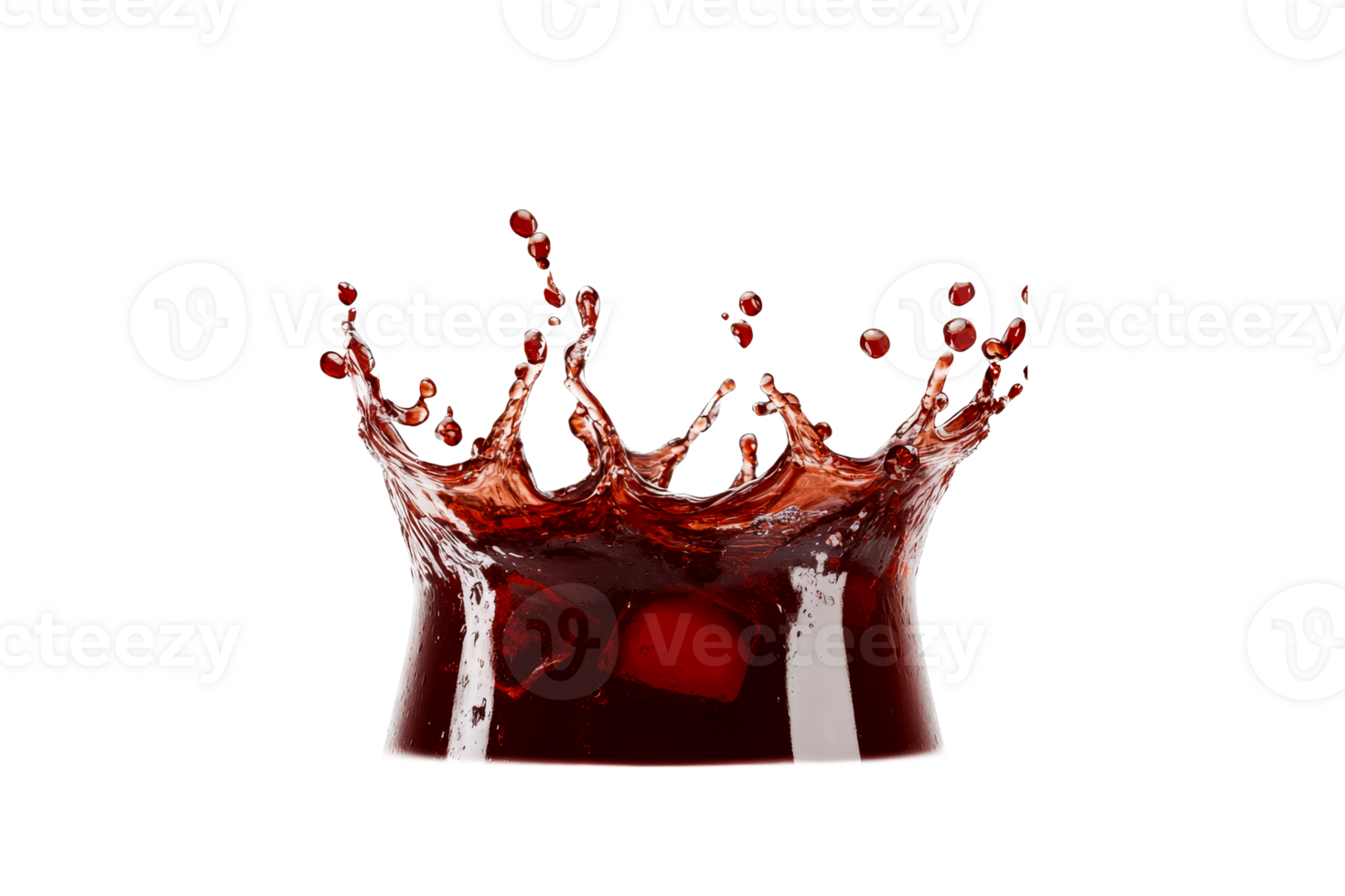 Splash of dark liquid forming waves against a transparent background png