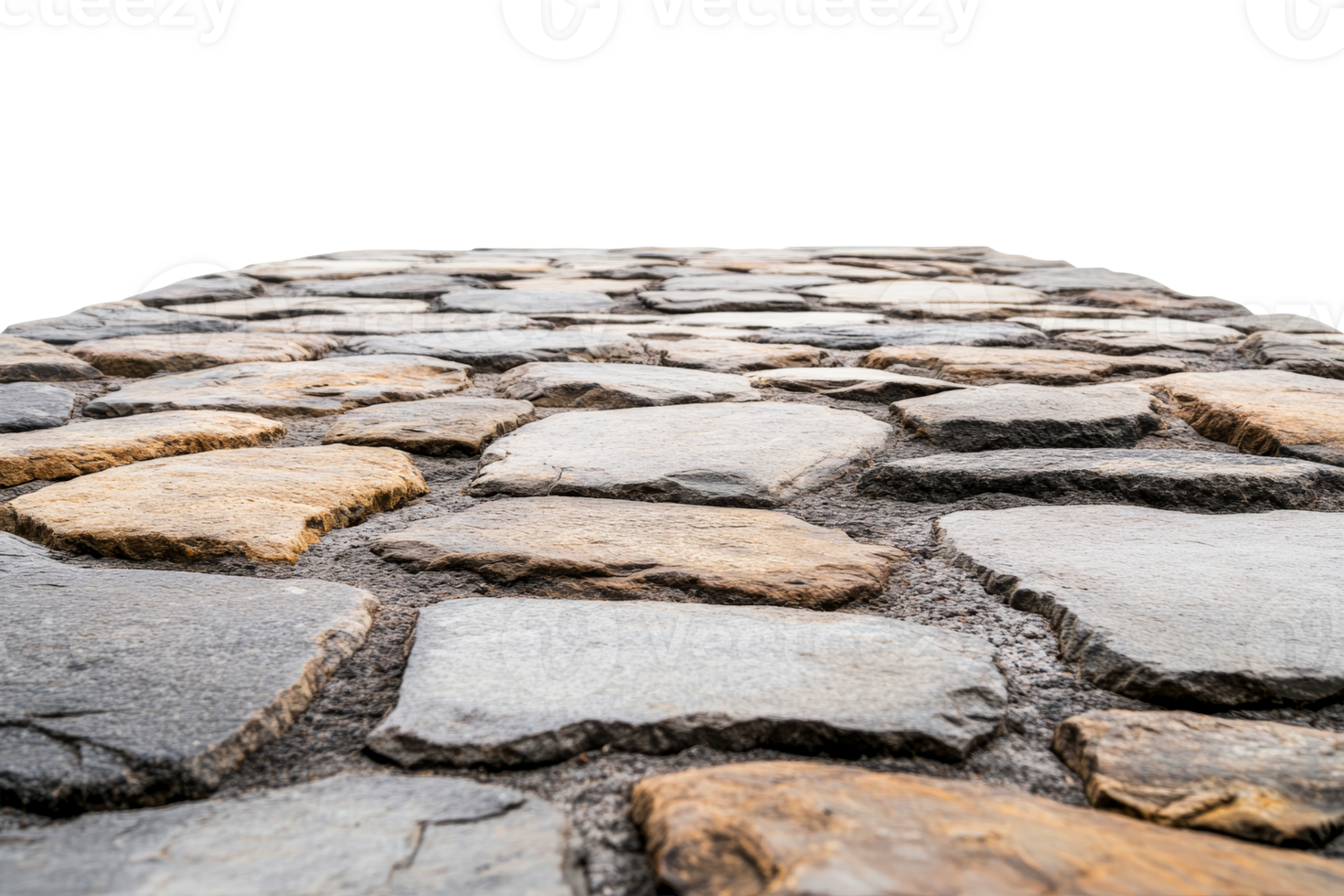 Cobblestone path with a unique texture on a transparent background png