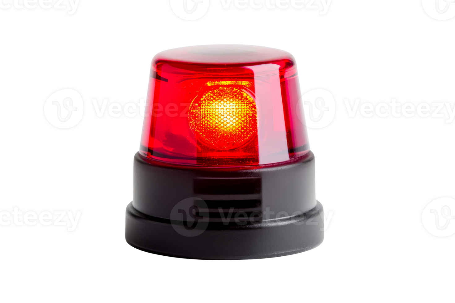 Red emergency light signaling urgent situation for safety response png