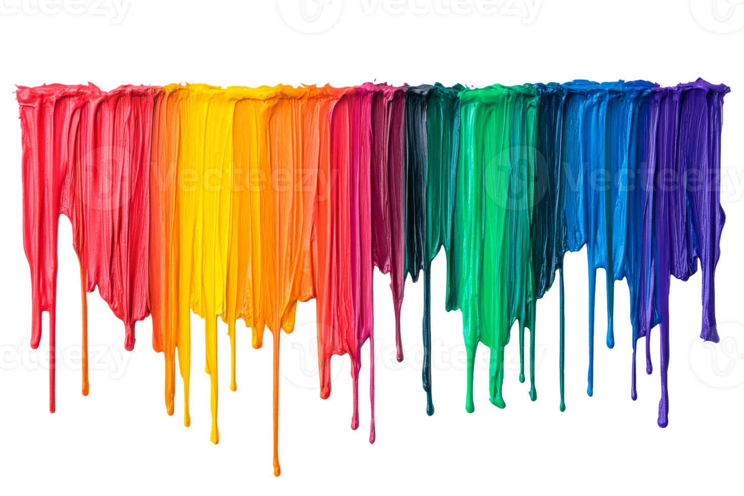 Colorful paint drips create a vibrant horizontal gradient background png