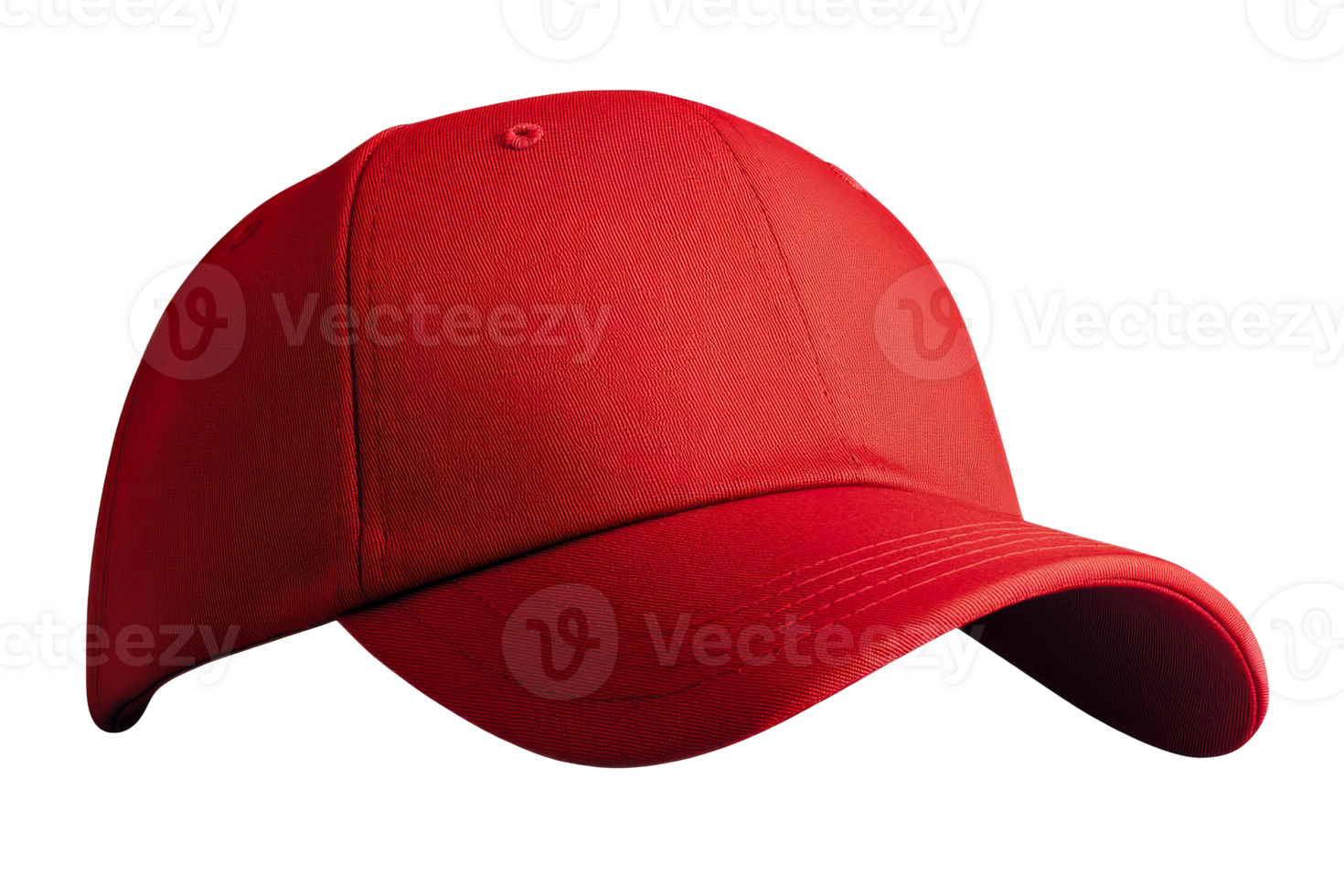 Bright red baseball cap on a transparent background for casual wear png