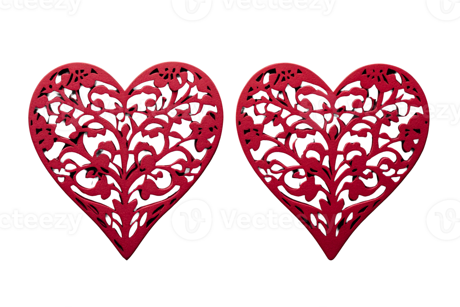 Red decorative heart shapes with intricate patterns for events png