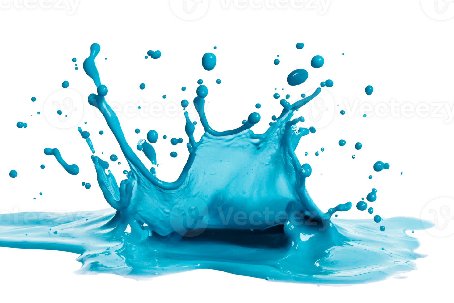 Colorful blue paint splash on transparent background png