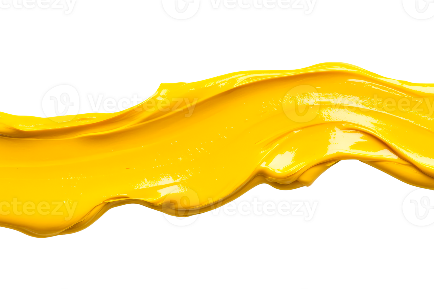 Bright yellow paint swirl on a transparent background png