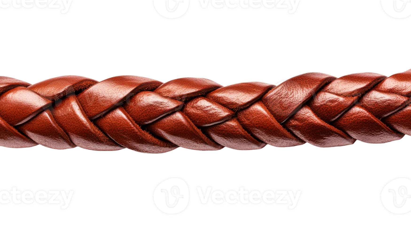 Brown leather braided belt, craftsmanship fashion accessory, cut out transparent png