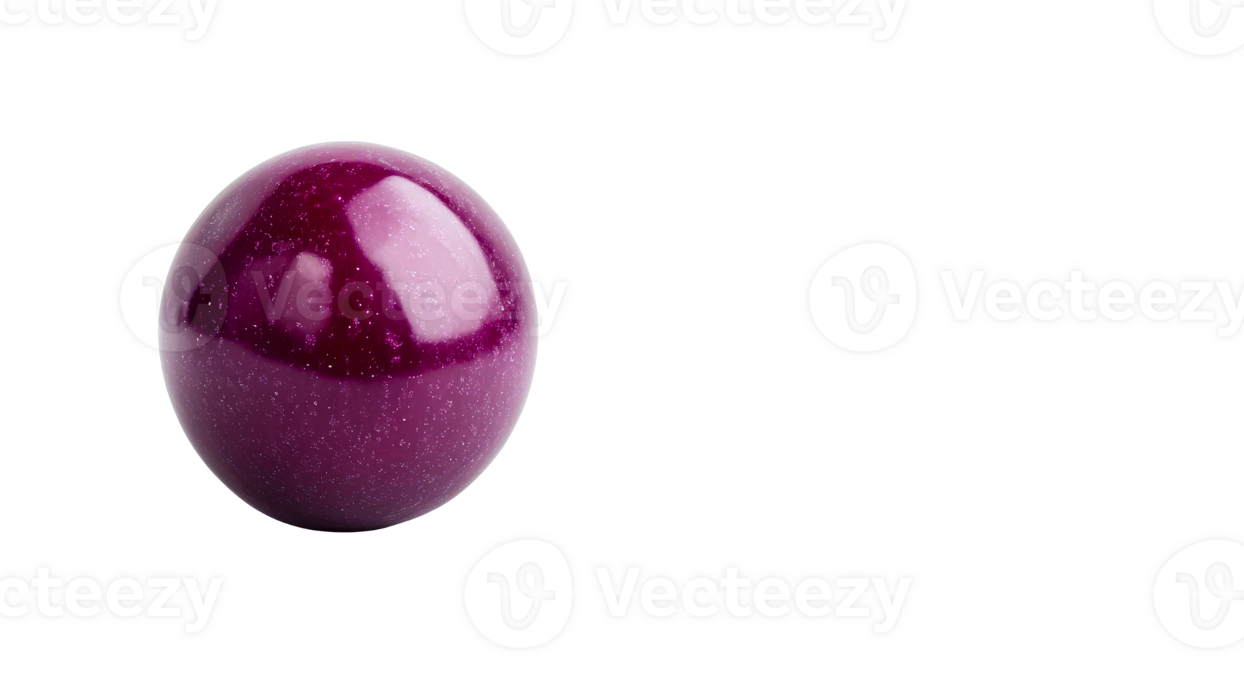 Shiny Purple Sphere on Black Background, cut out transparent png