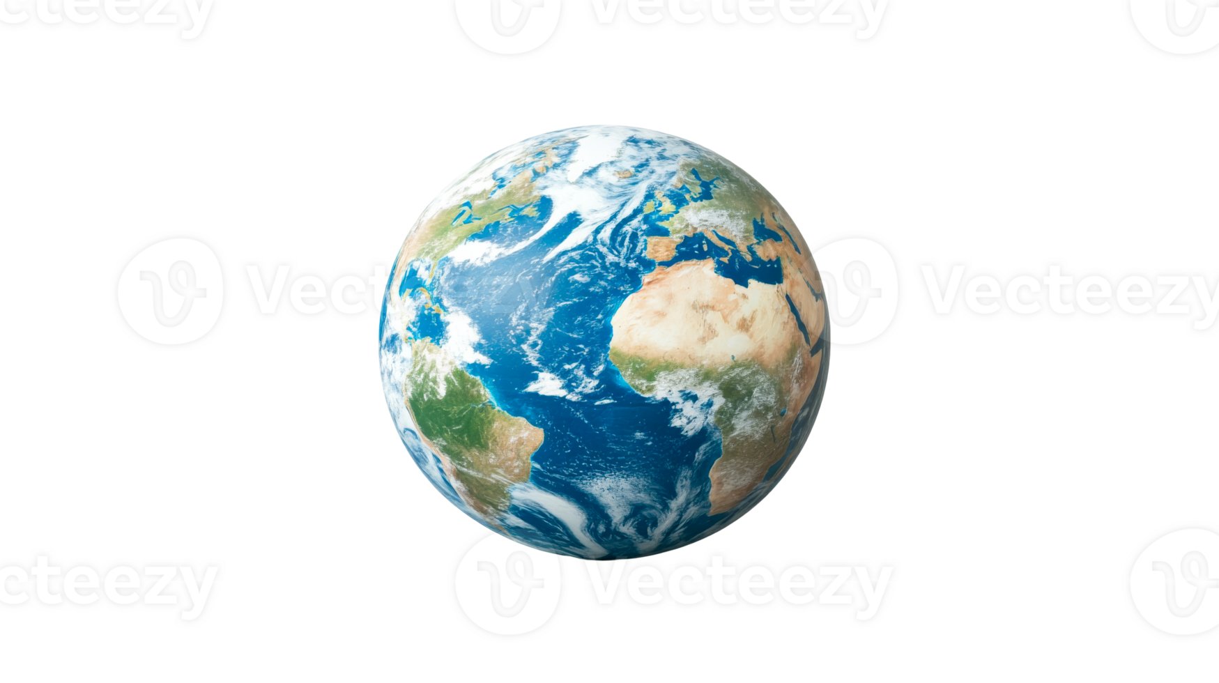 Planet Earth Globe Model isolated on black background, cut out transparent png