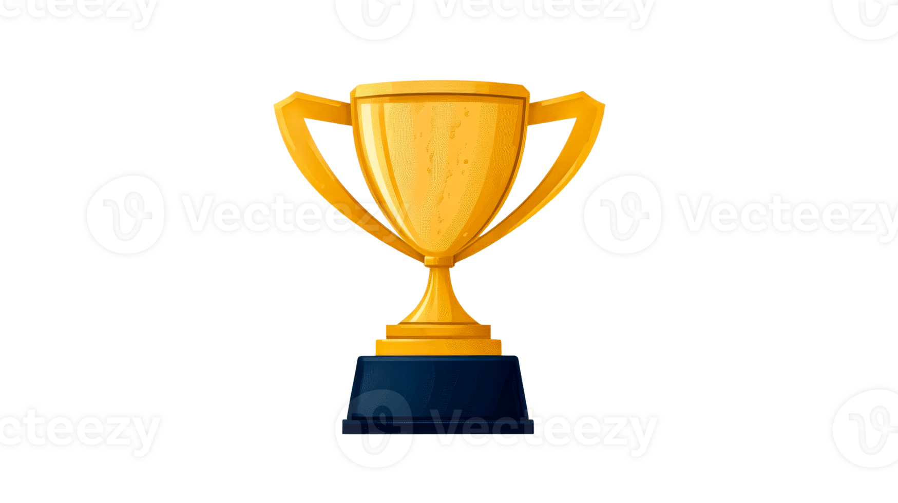 Golden trophy with a black base on a transparent background png