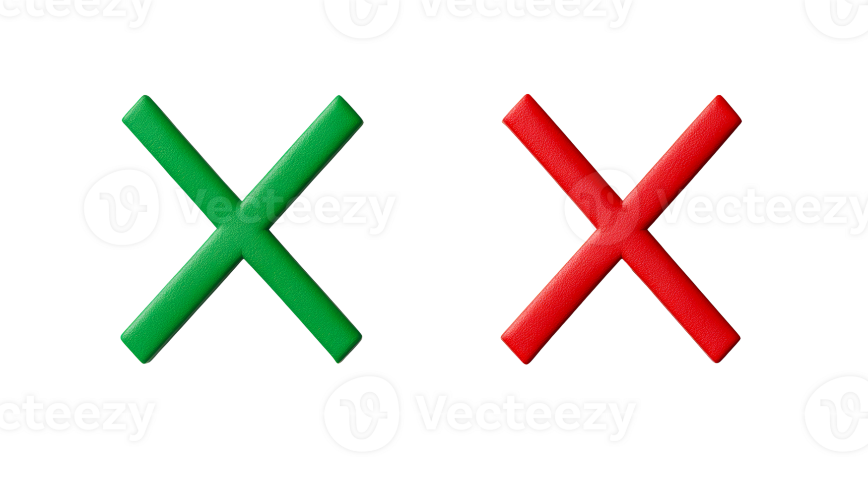 Red and green cross signs, texture, mark, symbol, X, cancel, no, cut out transparent png