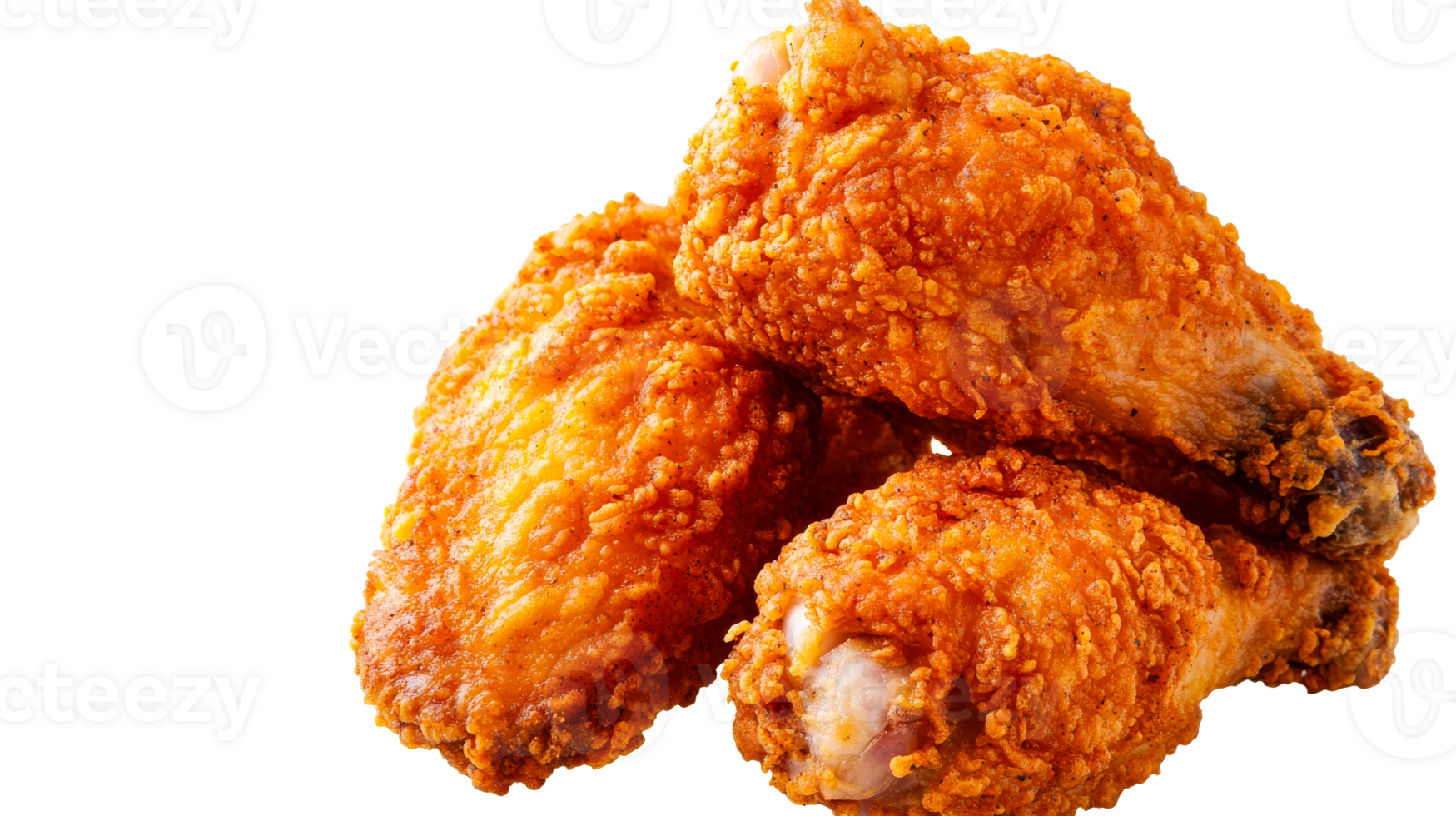 Crispy fried chicken wings arranged, fast food, appetizer, cut out transparent png