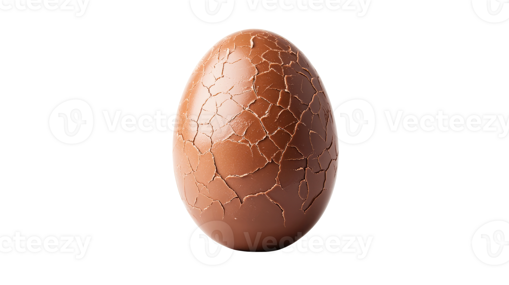 Chocolate egg with cracked shell, sweet treat, dessert, isolated, cut out transparent png