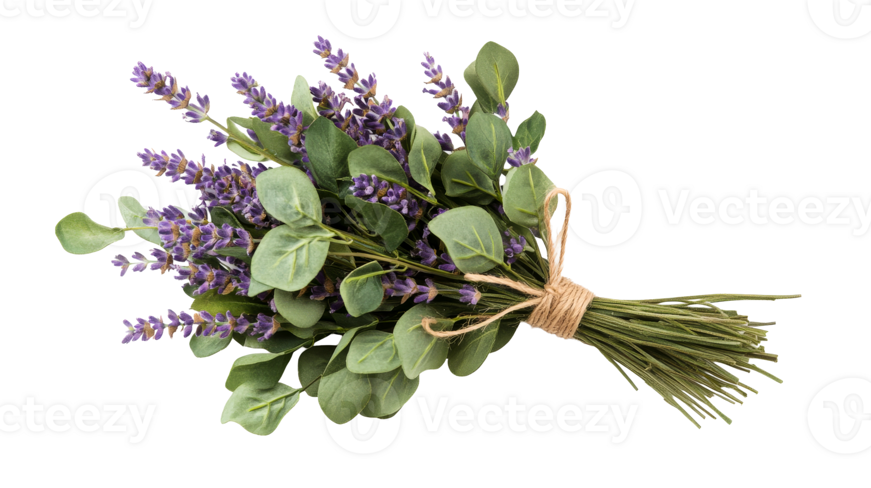 Lavender and Eucalyptus Bouquet, Rustic Floral Arrangement, cut out transparent png