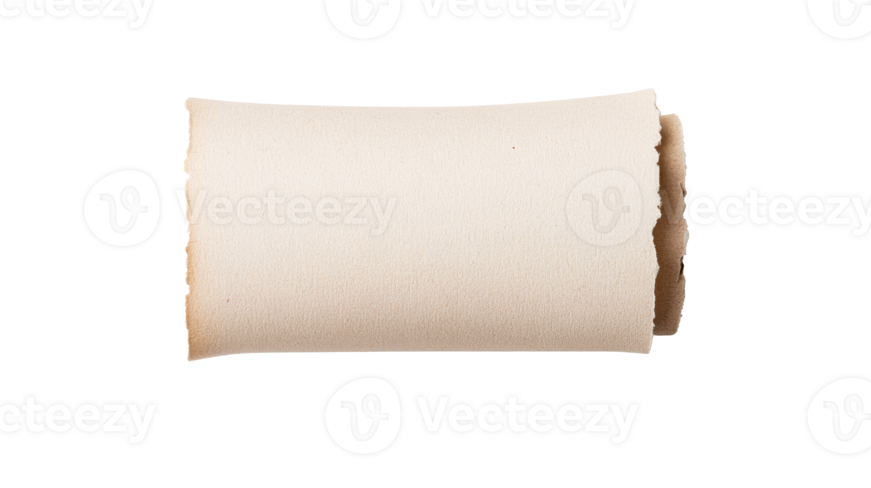 Aged paper with torn edges and textured surface, cut out transparent png