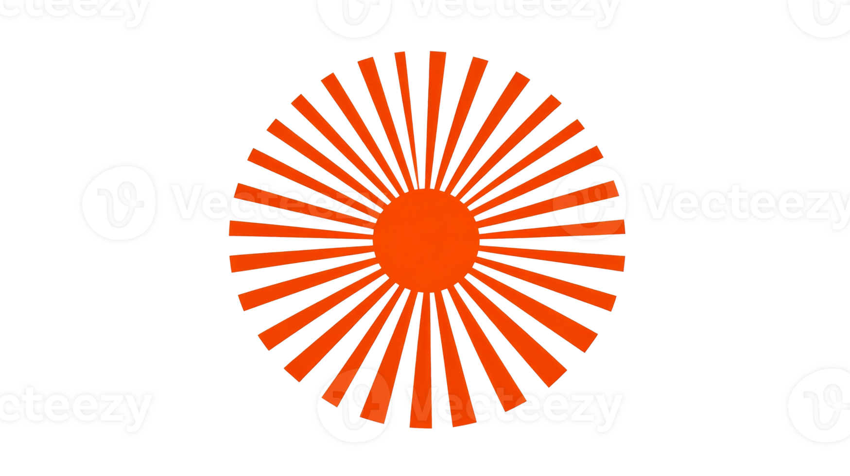 Orange radiant sun, solar rays illustration, cut out transparent png