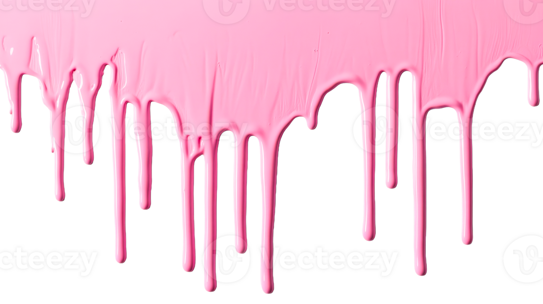 Dripping pink paint with a smooth texture on a transparent background png