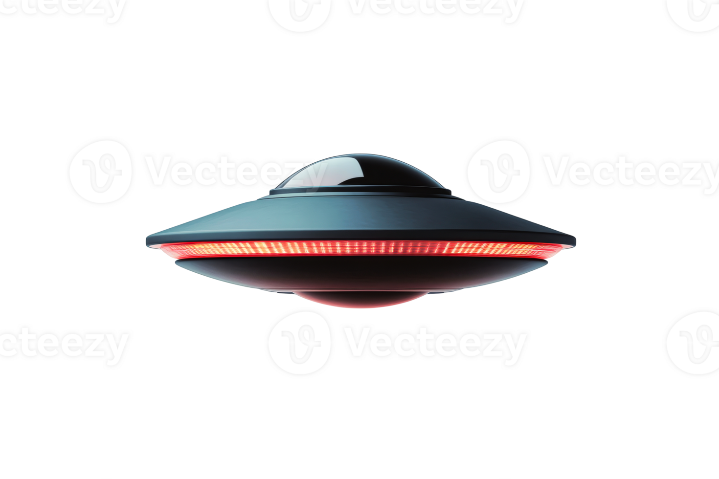 Glowing UFO on a Black Background, Spacecraft, Cut Out Transparent png