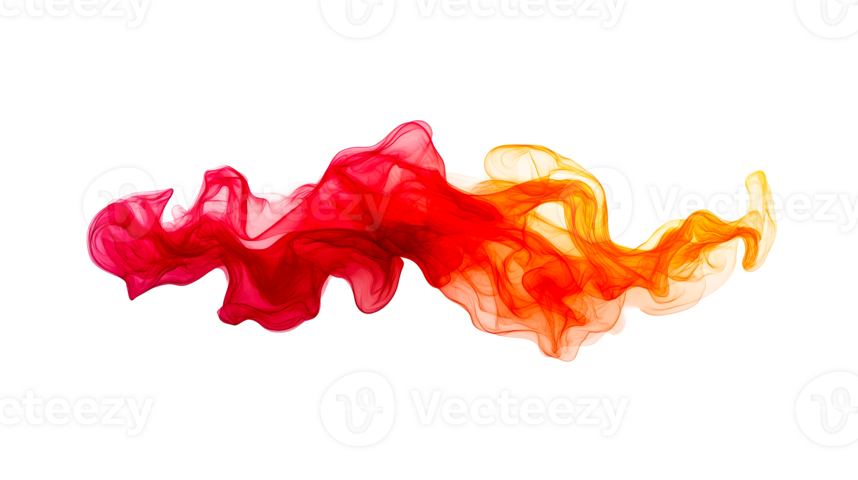 Red-orange flow design, abstract shape, artistic rendering, cut out transparent png