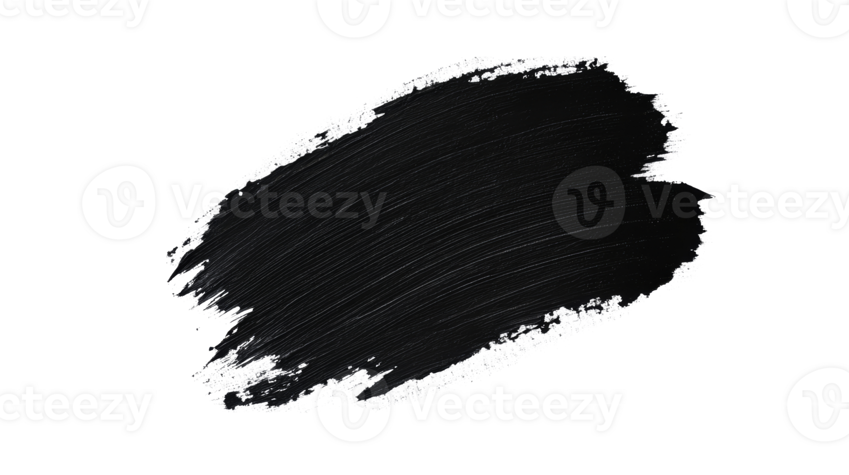 Paint brushstroke of black color, smears, pattern texture , cut out transparent png