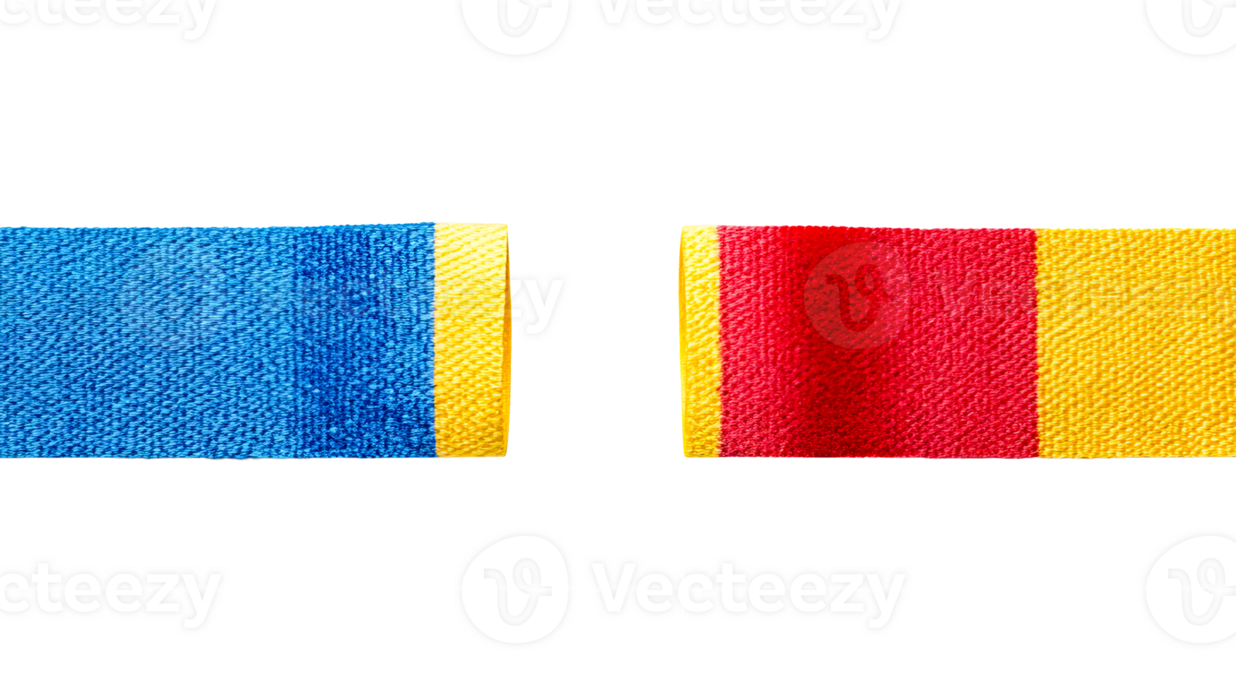 Ukrainian, Romanian flag stripes, vibrant colors, fabric texture, cut out transparent png