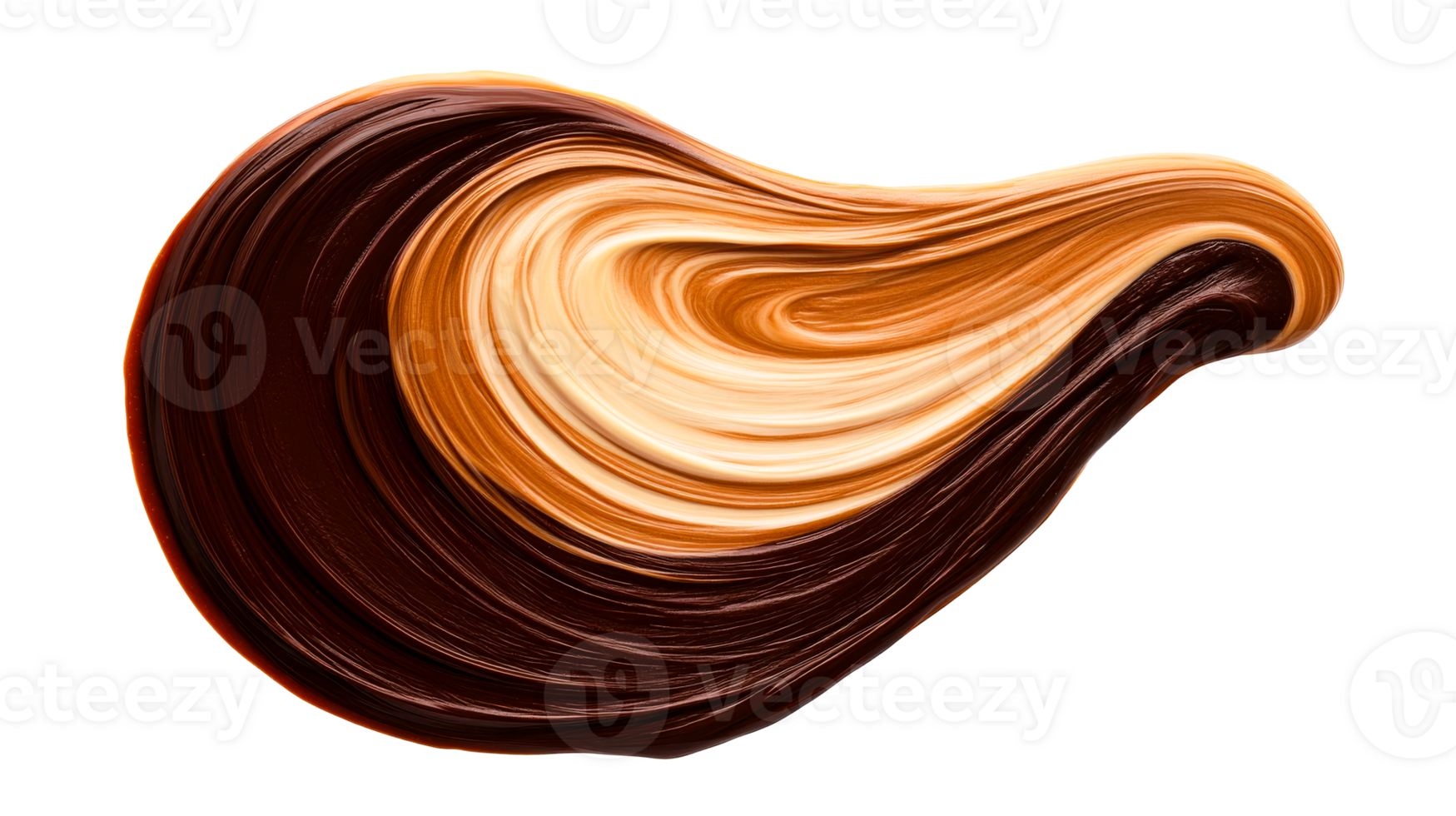 Swirls of chocolate, caramel, and cream, decadent treat, cut out transparent png