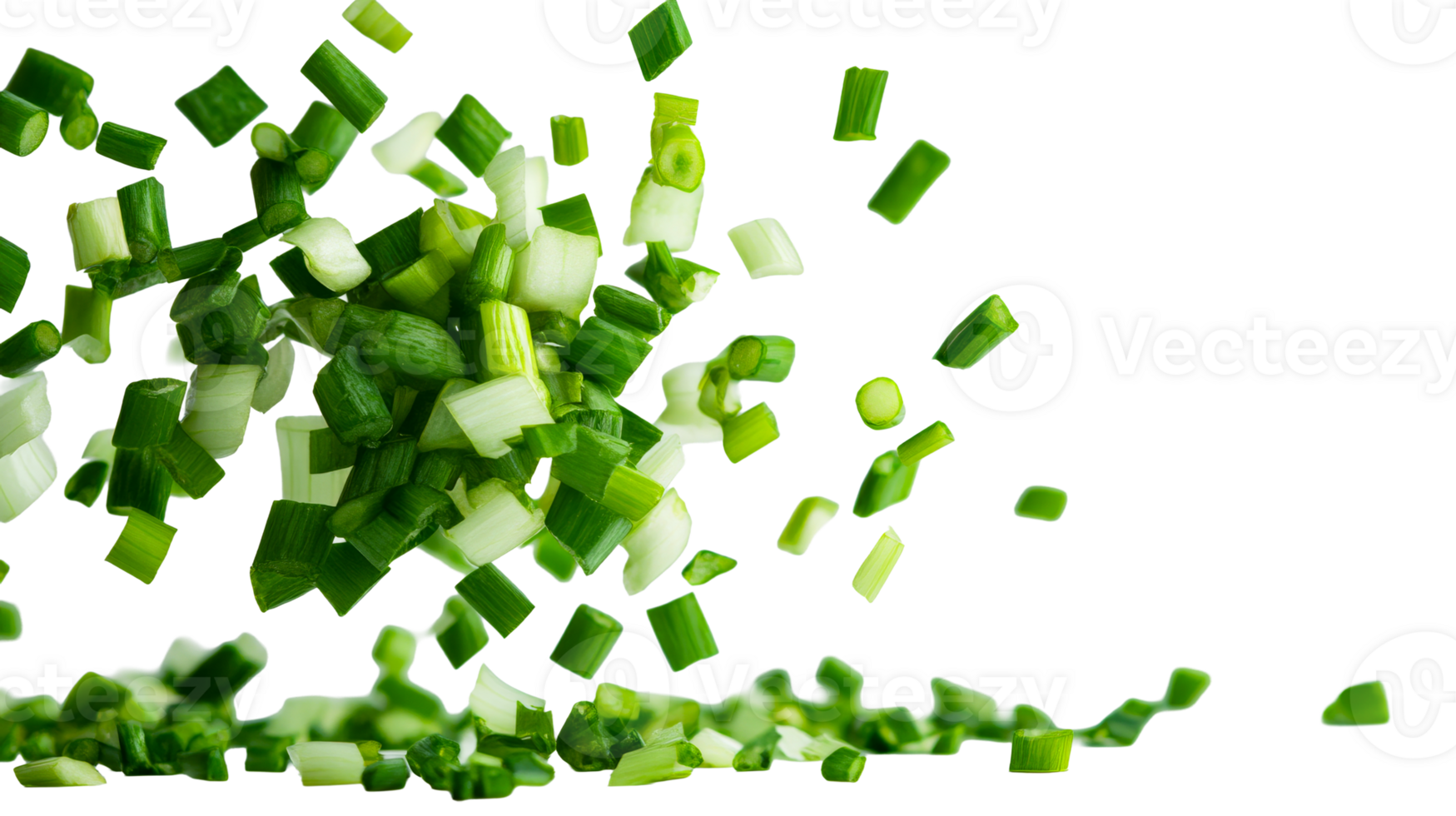Freshly chopped green onion or scallion, cut out transparent png