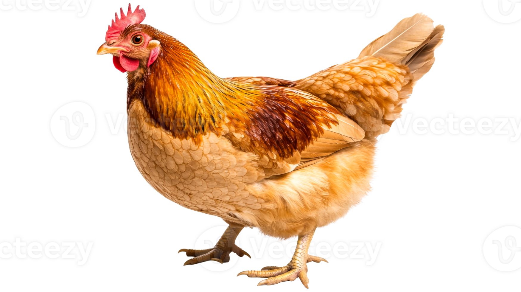 Beautiful Brown Hen Portrait Illustration Isolated, cut out transparent png