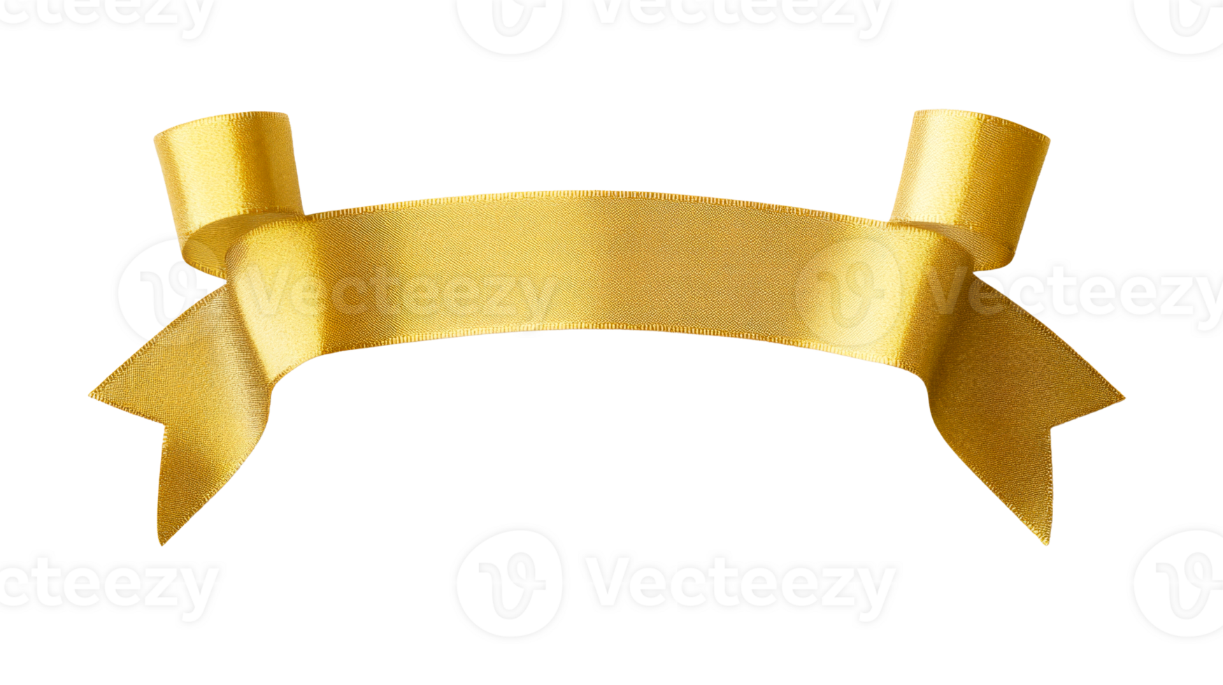 Golden silk ribbon banner, shiny elegance, decorative element, cut out transparent png