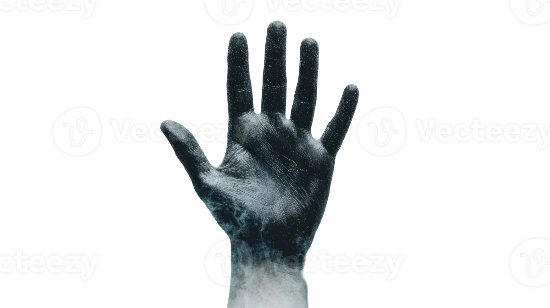 Hand with abstract pattern, reaching up, concept, art, texture, cut out transparent png