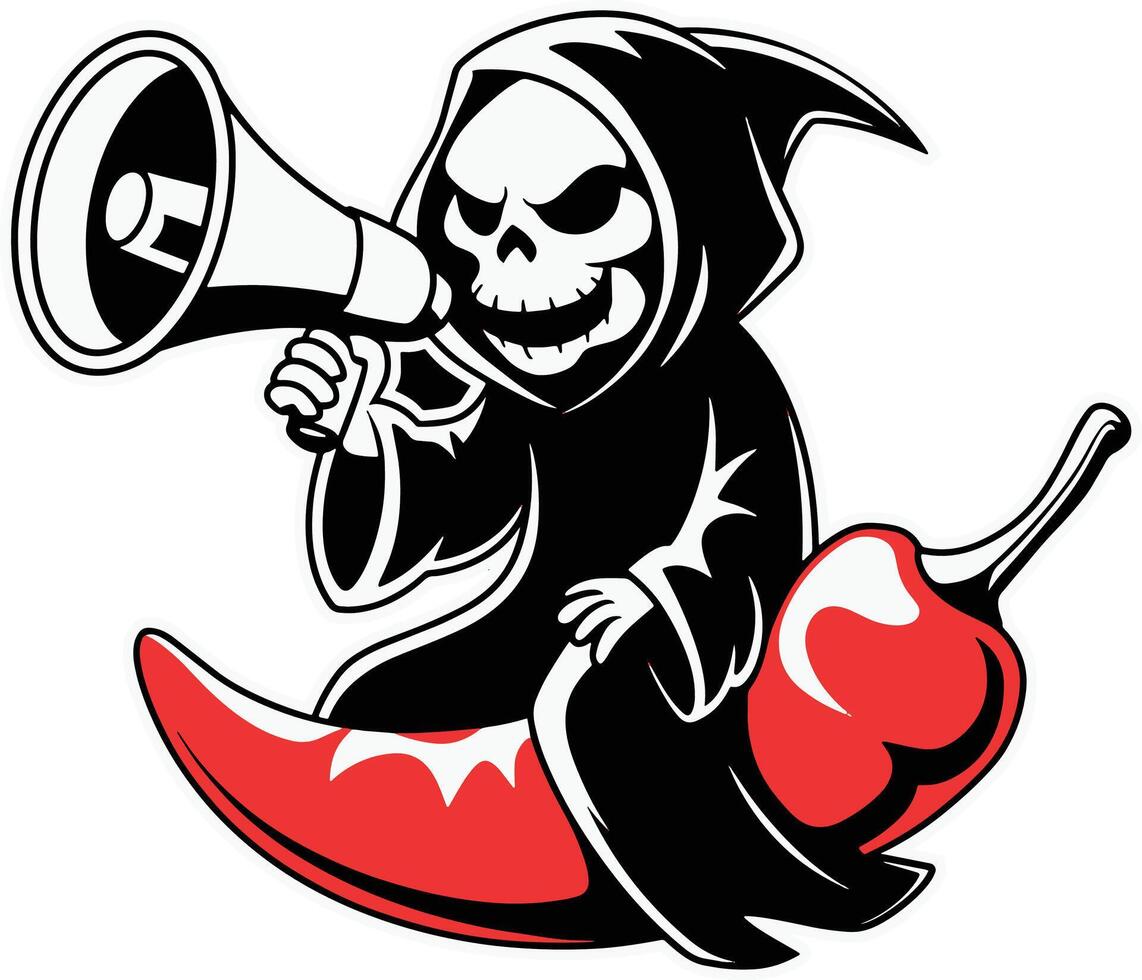 Grim reaper on a chili vector