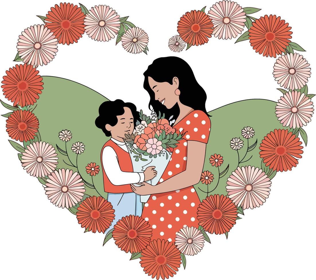 mothers day love art illustration design vector