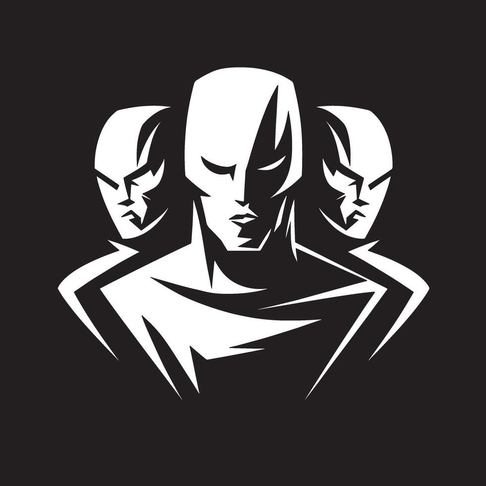 person head silhouettes art vector