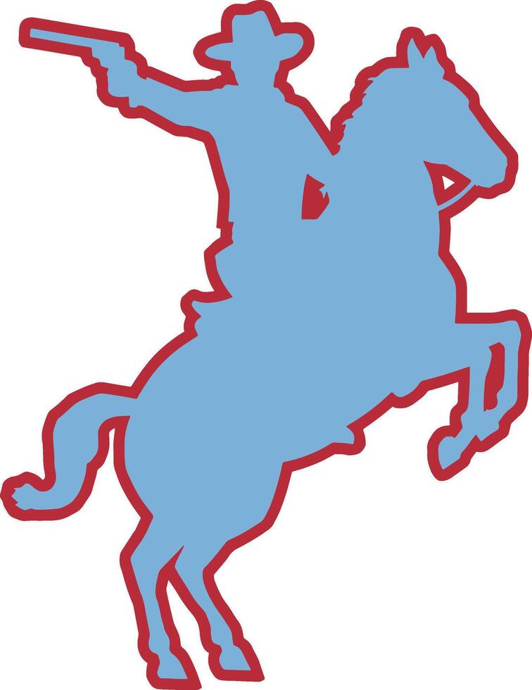 a horse rider with a gun in hand vector