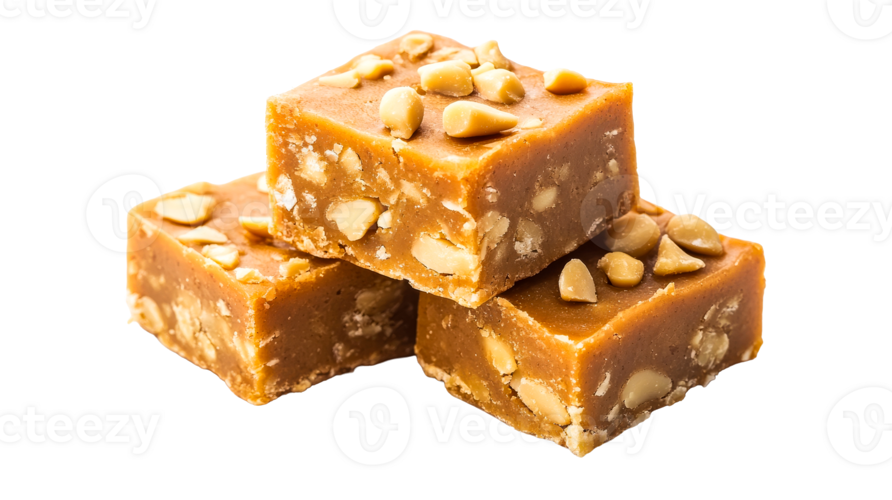 Peanut Caramel Fudge Stack, Sweet Candy Treat, cut out transparent png