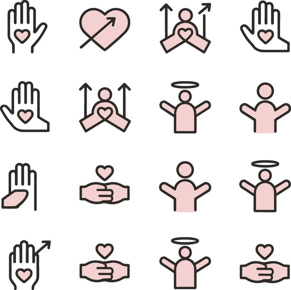 benevolence Altruism icon set bundle vector