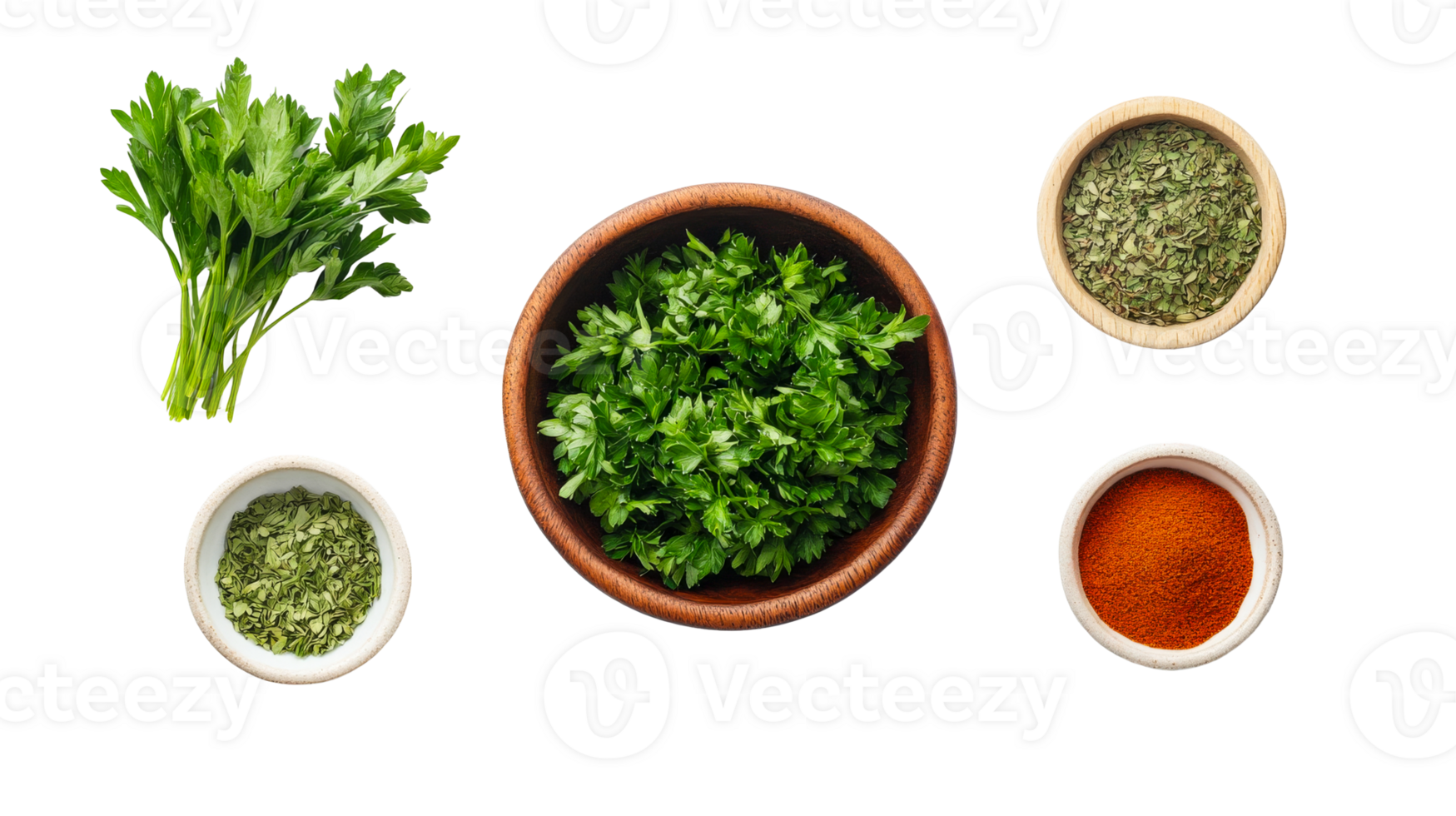Fresh and Dried Herbs and Spices Arrangement, cut out transparent png