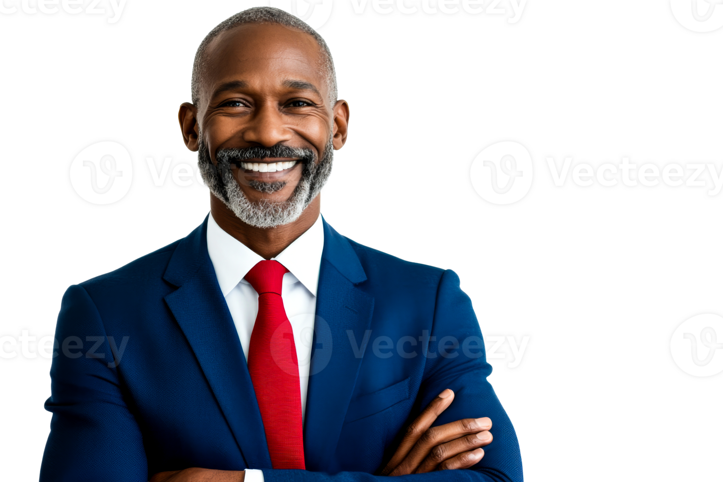 Confident middle aged man in formal suit with a smile, cut out transparent png