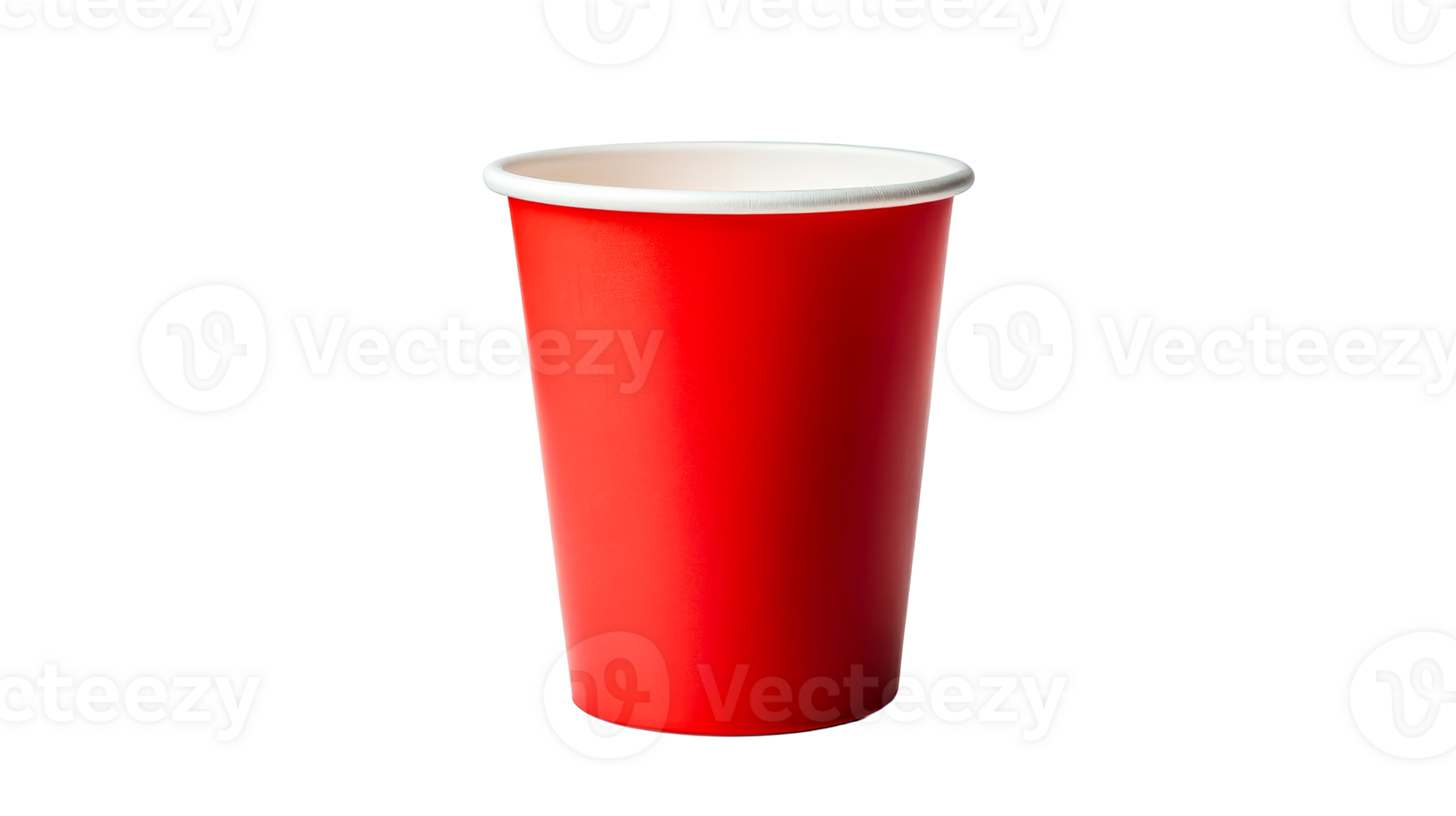 Red disposable paper cup, blank mockup, isolated, cut out transparent png