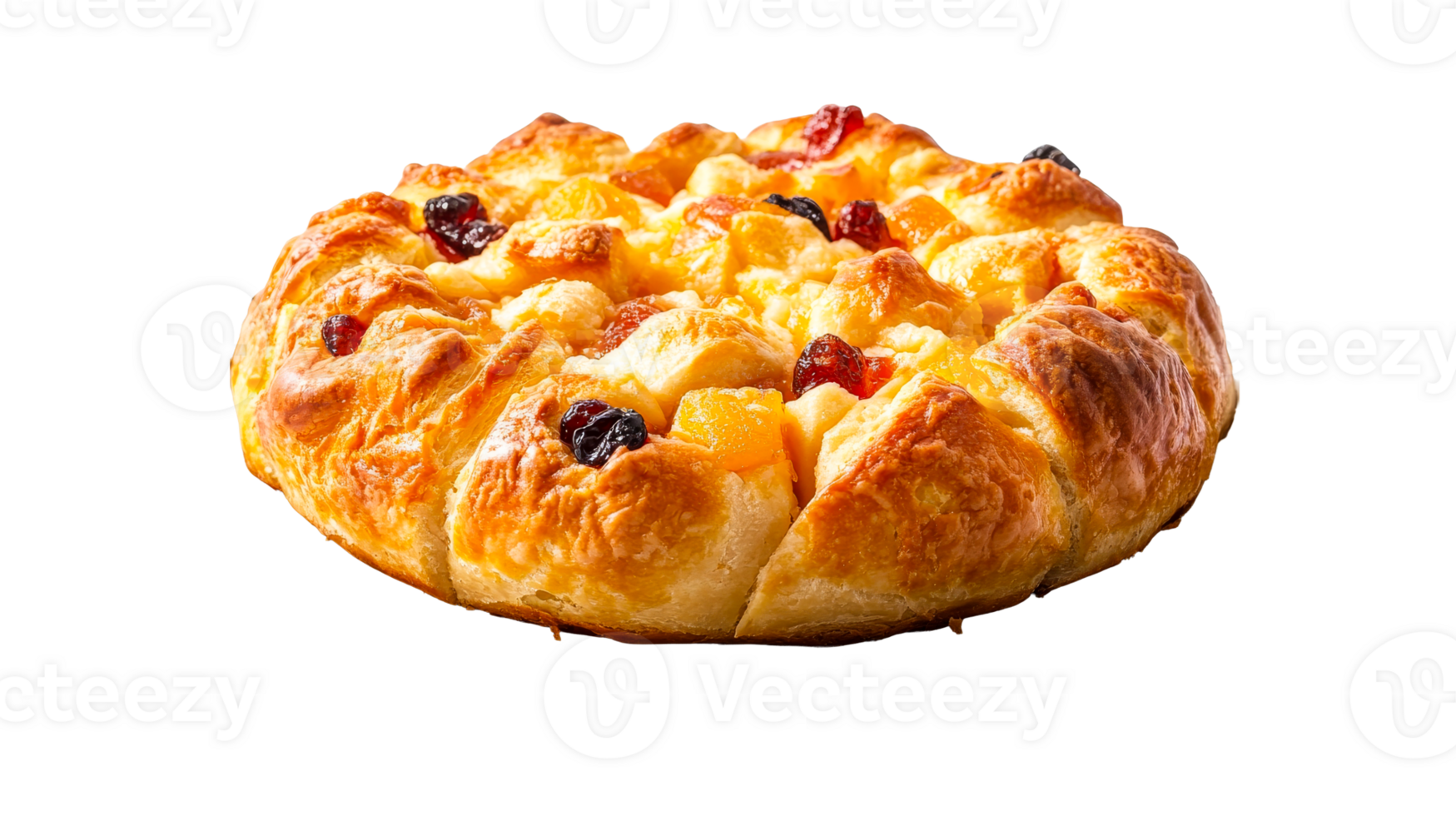 Fruit filled pastry with golden crust, delectable dessert, cut out transparent png