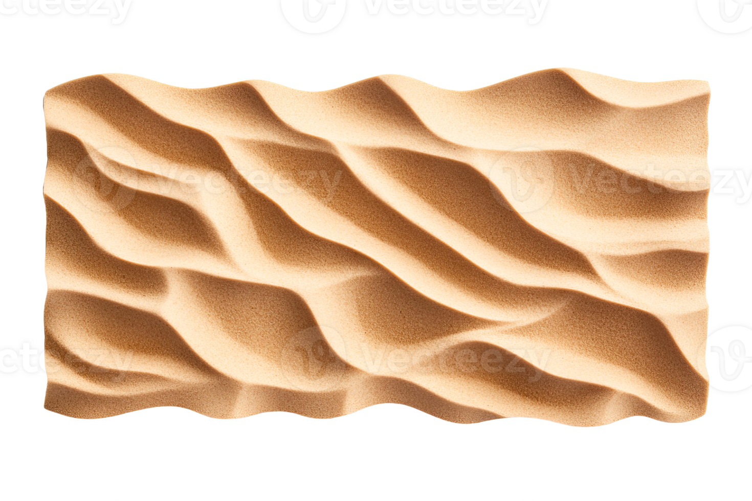 Sand texture background with wave pattern, cutout transparent png