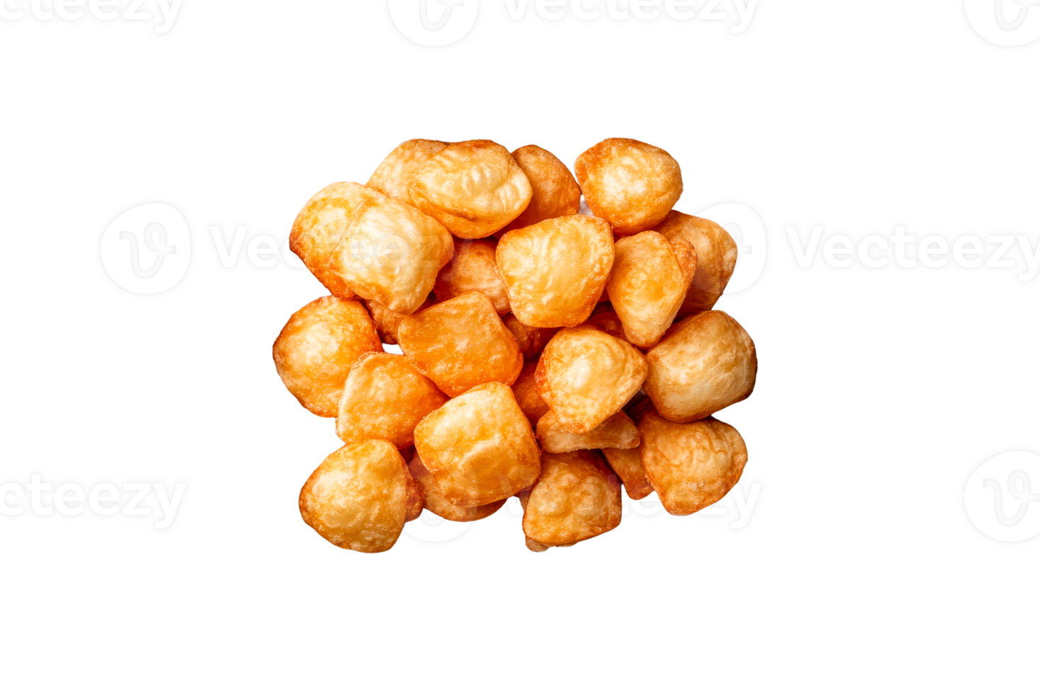 Heap of fried potatoes dumplings, cut out transparent png