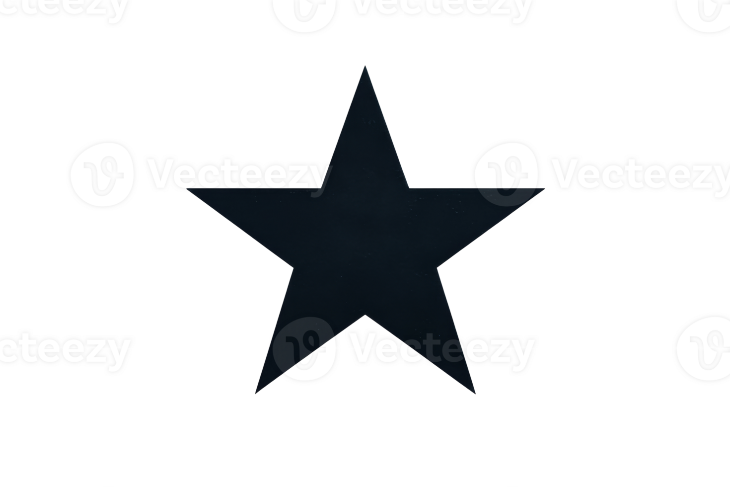 Dark blue five pointed star on black background , cut out transparent png