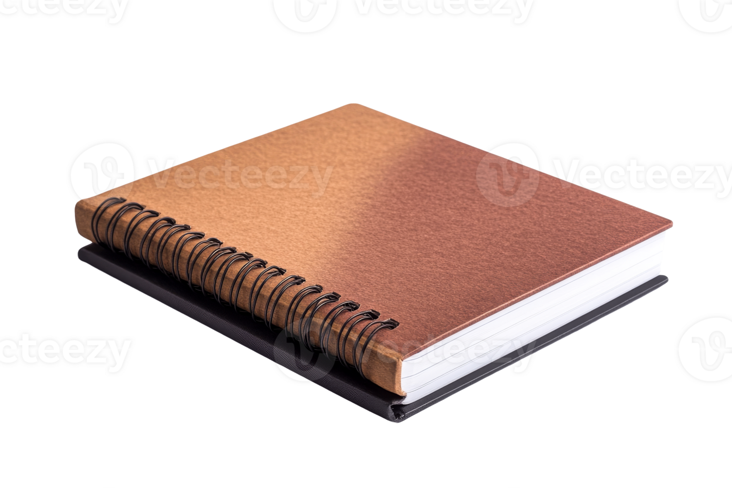 Elegant spiral notebook with a textured cover and a clean design png