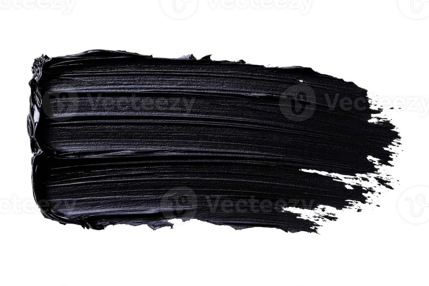 Rectangular Black Smear with Brush Strokes Texture, cut out transparent png